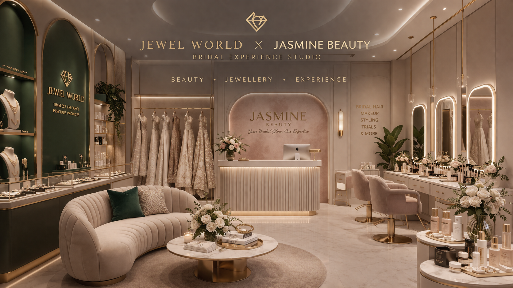 Jewel World × Jasmine Beauty — Bridal Experience Studio